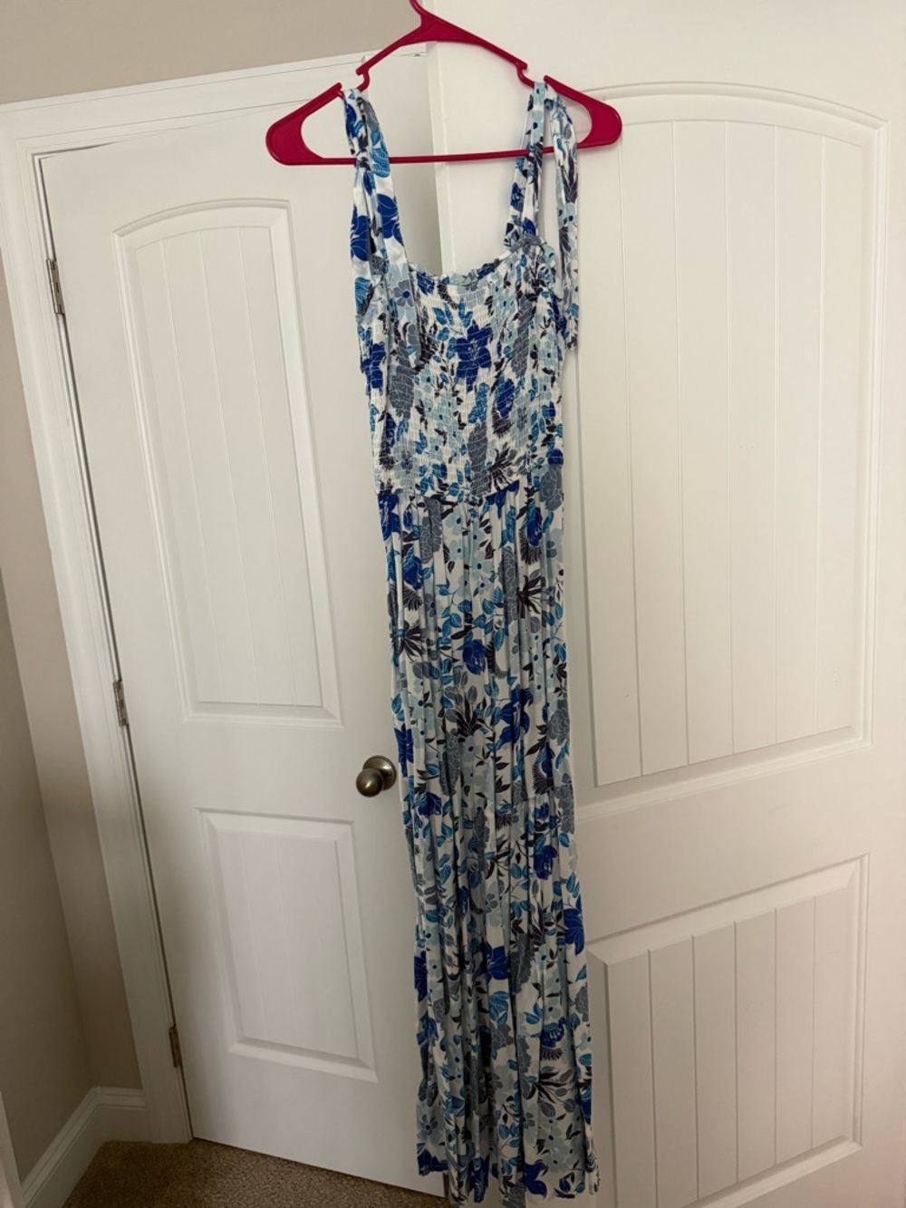 Woman’s tropical dress